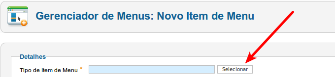 Figura 2 - Clique em Selecionar Figura 2 - Clique em Selecionar