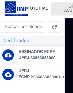 Lista de Certificados.